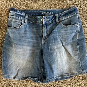 Maurices Distressed Medium Blue Denim Shorts